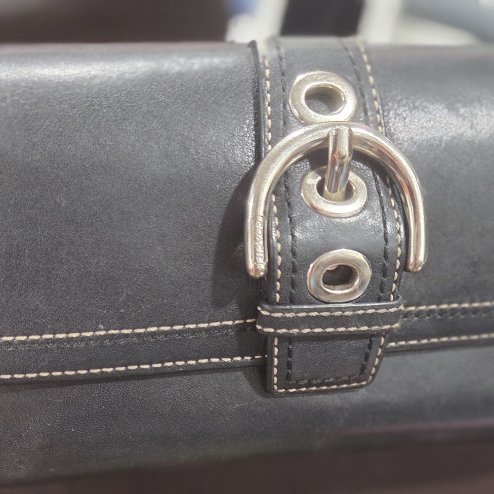 Stylish Black Leather Womens Coach Wallet